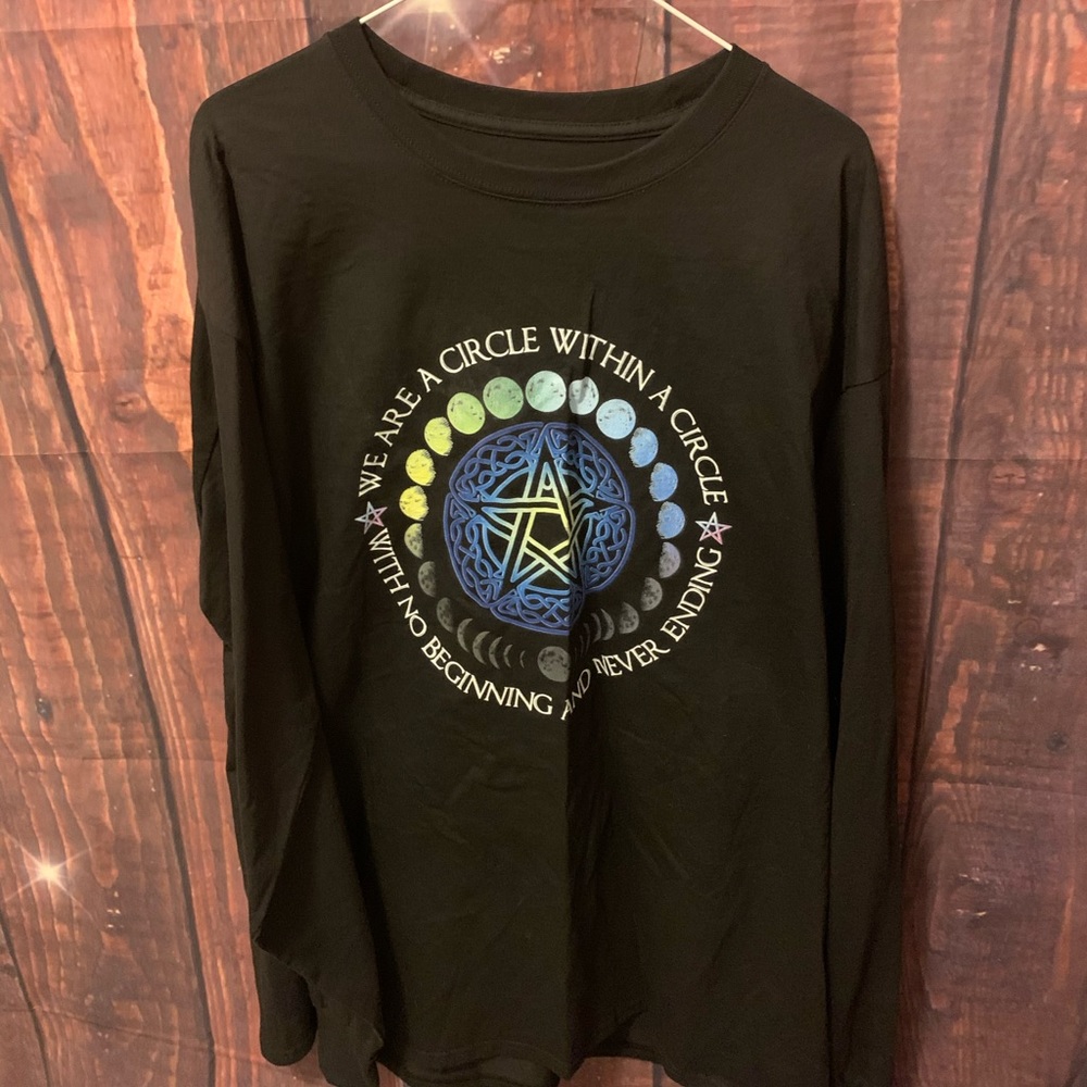 NWOT long sleeve black graphic t-shirt